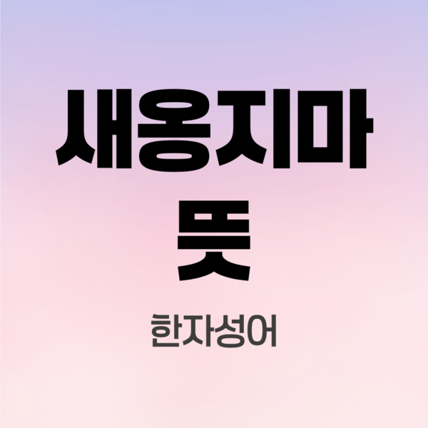 새옹지마-뜻